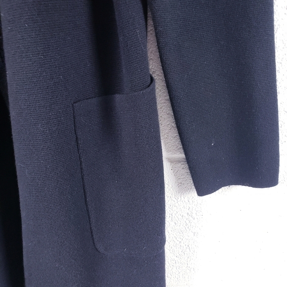 J. Crew Juliette Collarless Sweater Blazer Black Open Front Long Size XXS - Picture 5 of 10